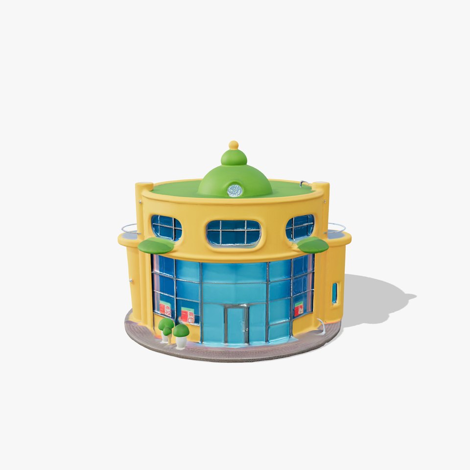 Vibrant Yellow Shopfront model pack